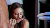 Gracie Glam kisses his dick in front of the 3d camera