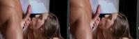 sexy brunette teen sucks his balls in HD SBS 3D