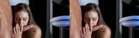 sexy teen licks the shaft of a cock in side-by-side 3-d