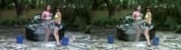 Tessa Taylor and Ivy Winters teasing 3d cameraman while washing his car