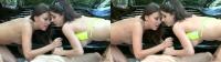 crosseyed 3D two babes give handjob to lucky dude in front of his car