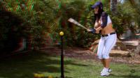 jenna presley playing topless baseball for red cyan glasses