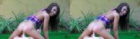 sexy big ass brunette slut enjoying a good fucking in her garden for 3D TV