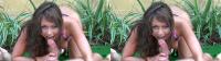 stereoscopic POV HD SBS blowjob with brunette pornstar babe Jesse Jordan in a garden