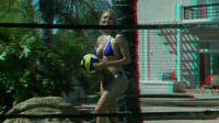 sexy blonde babe Krissy Lynn in bikini in red cyan 3D