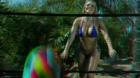 beach volley babe in anaglyph 3D