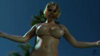 big bouncy tanned boobs outdoors in real 3D