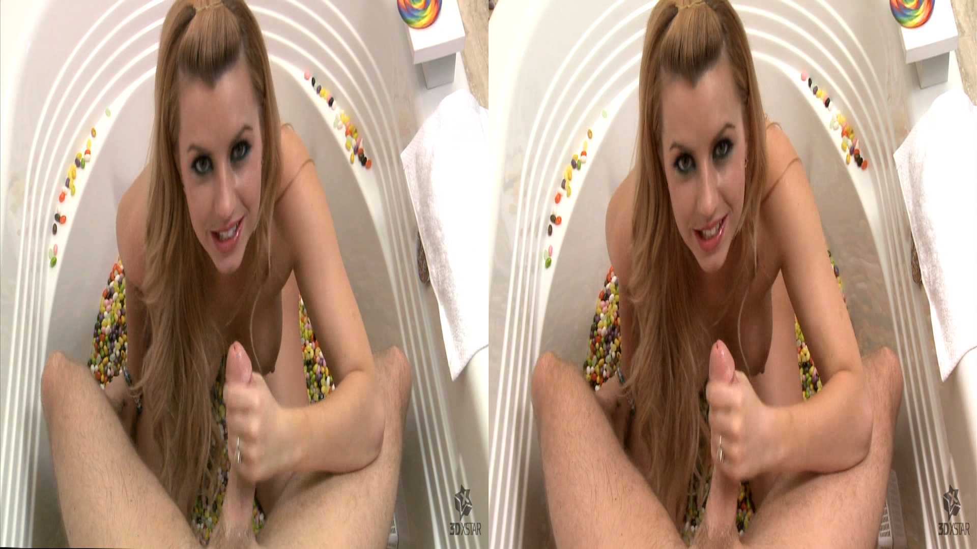 lexi belle fucking and getting a facial in a candy bath in true color 3d