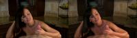 crossview 3D sexy brunette MILF after swallowing the cum of hubbies cock