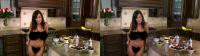 3D TV MILF brunette Lisa Ann stripping in her kitchen
