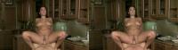 tanned bigboobed brunette rides cock in her kitchen in front of the 3D camera
