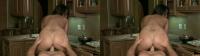3D TV pornstar with tramp stamp reverse cowgirl XXX in the kitchen in POV