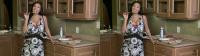 Sexy brunette London Keyes in her kitchen in SBS 3D