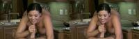 SBS 3D POV brunette chick giving head in her kitchen