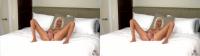 sexy blonde MILF playing with her snatch on the bed in crossview 3D