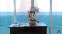 stereoscopic sexy secretary getting angry