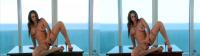 real 3D porn with pornstar Rachel Roxxx pleasuring herself on the desk with ocean view