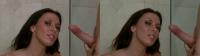 SBS 3D MILF pornstar Rachel Starr on her knees in the shower in front of a cock