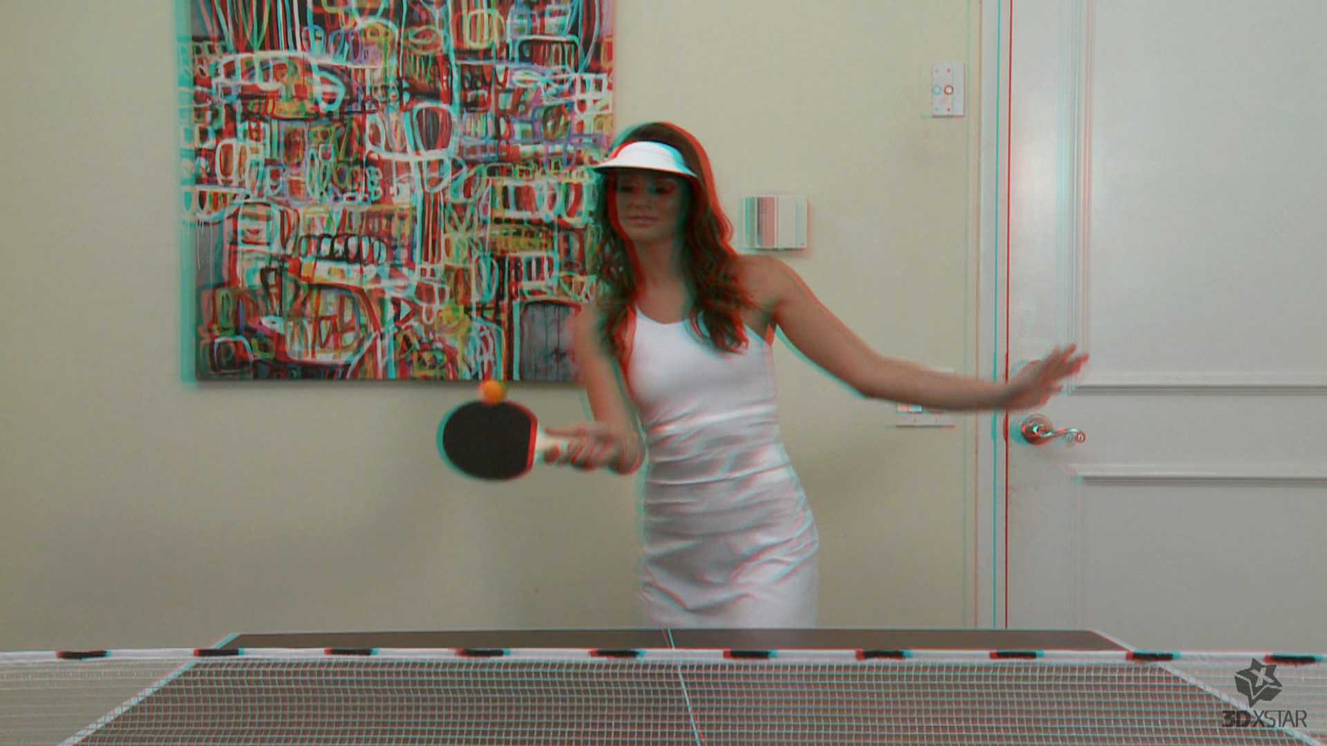 Strip Table Tennis Porn - Tori black loses a strip pingpong game and gets ass dickted and cum on her  face in return in red cyan 3D