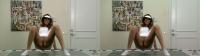 3d tv sporty cutie showing her shaved beaver to the camera