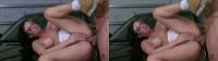 SBS 3D working brunette wearing glasses getting fucked in the ass on the hood of her car