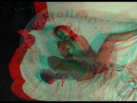 indonasian high heeled babe playing with her pussy in red cyan 3d