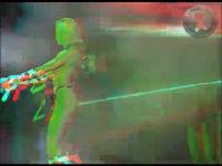 anaglyph 3d babe on stage on the erotic fair in mechelen