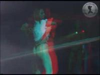 blonde babe undressing on stage in real 3d