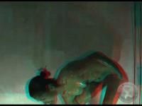 soapy indian babe naked in the shower in front of the 3d camera