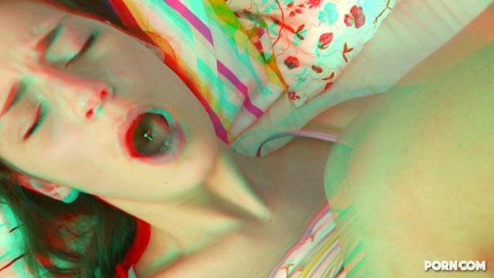 moaning stereoscopic 3-d babe with pierced tongue