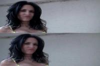 dolce vita sexy brunette in bikini in over under 3d format