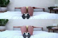 3D TV yellow panties babe in her high heels