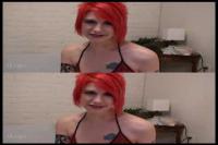tattood and pierced redhead in over under true color 3D softcore porn