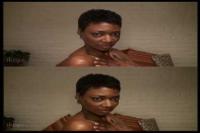 ebony babe seducing the camera with her eyes for 3D TV