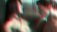 sexy brunette fucks unknown guy in a broken down elevator in red cyan 3-D