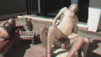 sunbathing blonde bimbo fucking in front of the 3-d camera