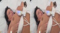 crosseyed 3D massive mammals mature rubbing an electric toy between her juggs