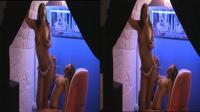 sexy tanned bigtitted blonde dyke topless dancing for hot girl for 3D TV