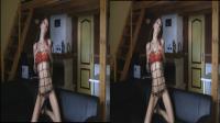 sexy babe holding her boobs in pornstar lingerie for 3D TV