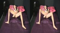 sexy teen asian spreading her legs while she toys to give a better view to the true color 3D camera