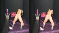 crosseyed 3d erotic masturbation by high heeled blonde babe on the bed
