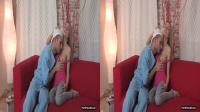 3D TV doctor and babe foreplay licking her tiny tits