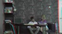 slutty blonde seducing her teacher in front of the 3D camera