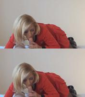 3D TV star trek fellatio by slutty blonde bimbo
