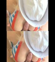 Welli lets him put his dick between her big boobs in true color 3-D