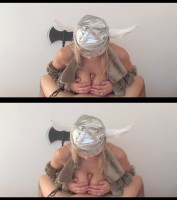 bigboobed blonde barbarian POV titfucking in true color 3D