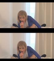 over under 3D cum in the mouth of sexy blonde swinger slut
